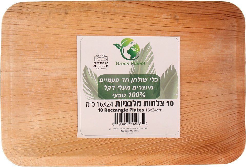 Green Planet | צלחות מלבניות מעלי דקל 16X24 ס”מ